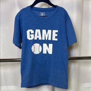Wes and Willy boys Blue 'Game On' Short Sleeve Tee size 7 (xs)